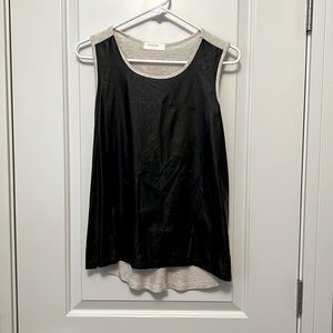 Fake Leather front tank top.